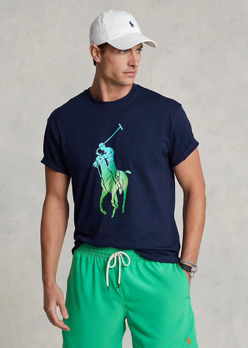 Camiseta Polo Ralph Lauren Hombre Classic Fit Big Pony Jersey Chile Azul Marino DGVRL-1402